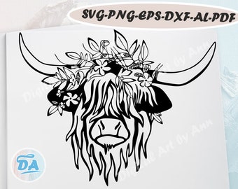 Free Free 335 Scottish Highland Cow Svg SVG PNG EPS DXF File