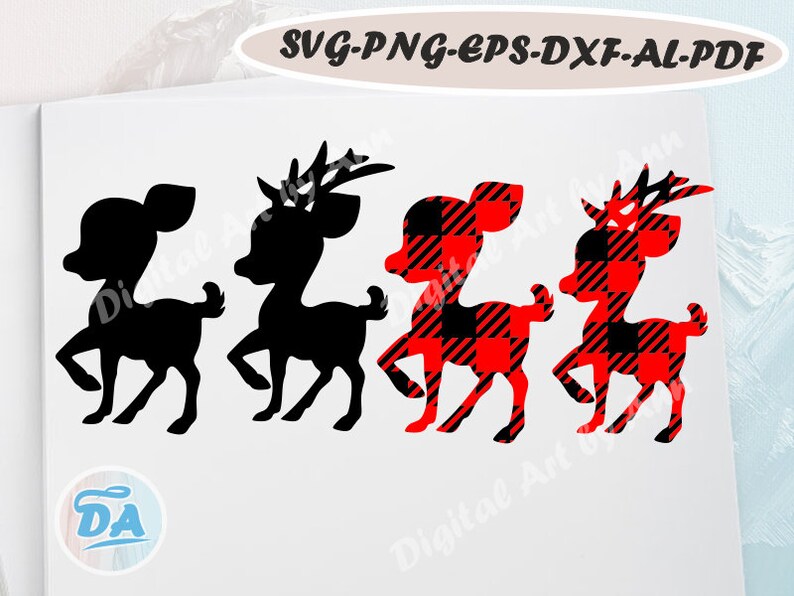 Download Plaid family svg christmas deer svg family svg Merry | Etsy