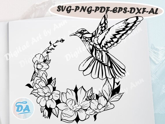 Hummingbird svg Bird SVG Humming Bird Cut File Silhouette | Etsy