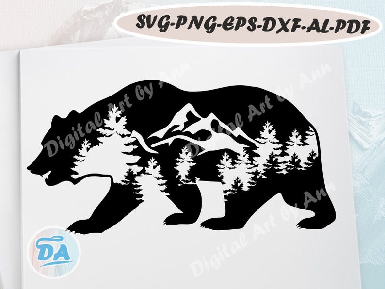 Free Free 248 Silhouette Bear Mountain Svg SVG PNG EPS DXF File