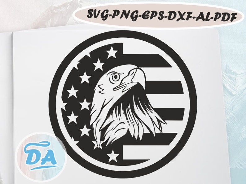 Download Eps Head Eagle Pdf Dxf American Flag Png Eagle Svg Ai Design Bald Eagle Cut Files For Silhouette Files Vector Svg American Bird Clip Art Art Collectibles