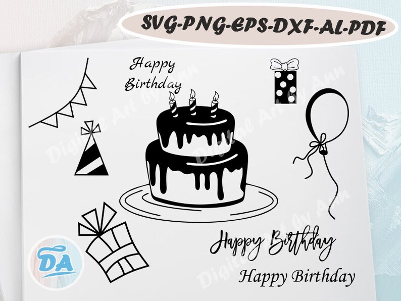Birthday Ai Design Cupcake Birthday Cake Svg Bunting Presents Birthday Svg Birthday Party Eps Pdf Dxf Png Happy Birthday Clip Art Art Collectibles Jesuskidsng Org