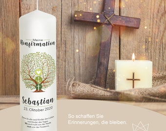 Kommunionkerze Lebensbaum Etsy