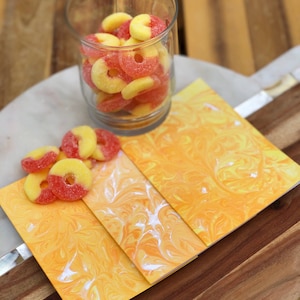 Feeling peachy hand-marbled stationery set