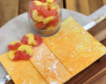 Feeling peachy hand-marbled stationery set