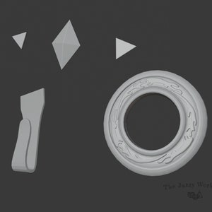 Ashoka head decoration, side Hook and Belt ring files for cosplay