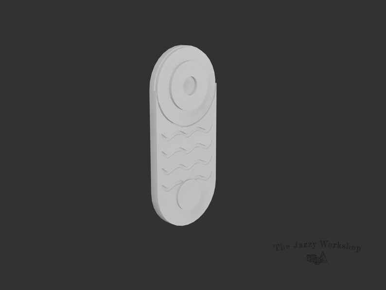 May include: White ceramic wall decor with a wavy pattern and a circle design in the center.
