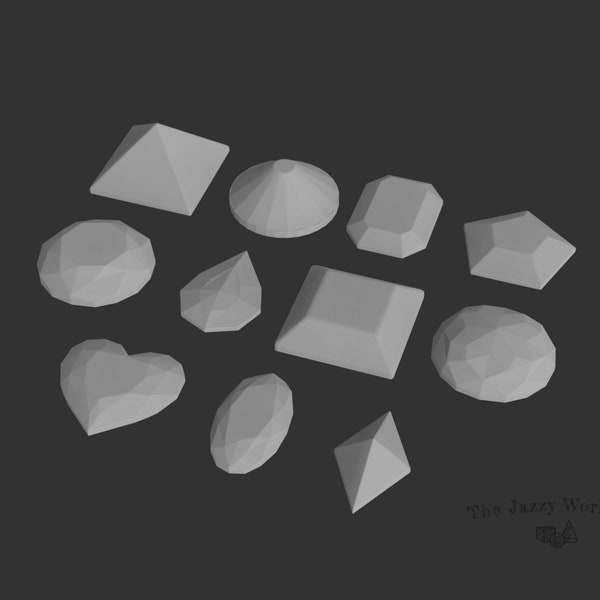 Gems Shape 3D file for costume/cosplay and mold casting
