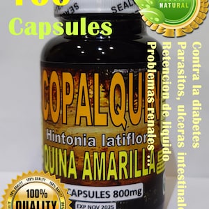 Copalquin 100 Caps Copalchi Hintonia latiflora Quina amarilla Yellow cinchona !!