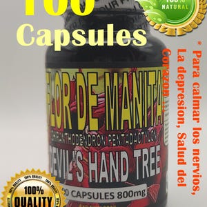 Flor de Manita,Flor de la Mano del Diablo Chiranthodendron Pentadactylon 100 Caps !!!