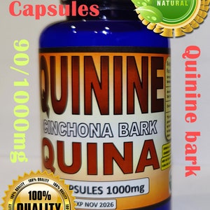 Quinine/Cinchona/peruvian bark jesuit&#39;s bark quinine tree 90/1000mg Quina roja Natural Capsules