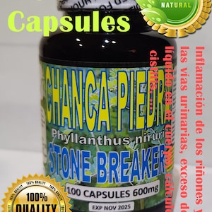 Chanca Piedra 100 caps, chanca piedra leaf, Organic Stone breaker, chancapiedra herbal capsules !!!