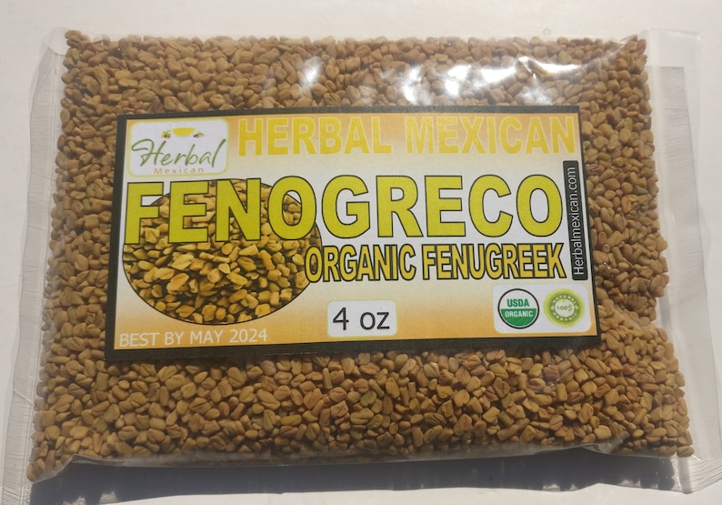 Fenogreco, Semillas de fenogreco, fenogreco Entero, Alholva Organic Fenugreek Seed Whole trigonella foenum 4oz image 3