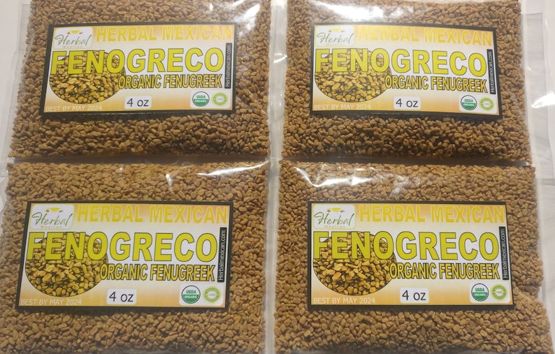 Fenogreco, Semillas de fenogreco, fenogreco Entero, Alholva Organic Fenugreek Seed Whole trigonella foenum 4oz image 6