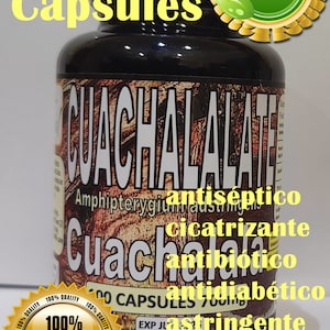 Cuachalalate Bark Seca Palo Cuachinala 100 Capsulas/capsules Organic Wildcrafted  Mexican herbs Cuachalalate Capsulas cuachalalate capsules