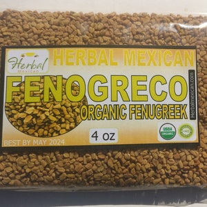 Fenogreco, Semillas de fenogreco, fenogreco Entero, Alholva Organic Fenugreek Seed Whole trigonella foenum 4oz image 2