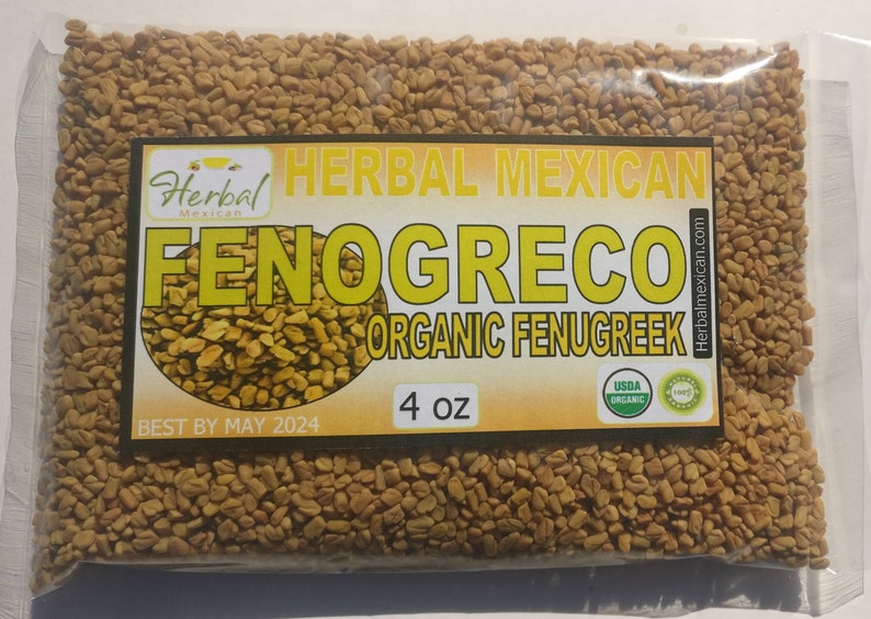 Fenogreco, Semillas de fenogreco, fenogreco Entero, Alholva Organic Fenugreek Seed Whole trigonella foenum 4oz image 2