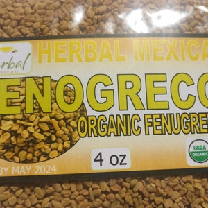 Fenogreco, Semillas de fenogreco, fenogreco Entero, Alholva Organic Fenugreek Seed Whole trigonella foenum 4oz image 4