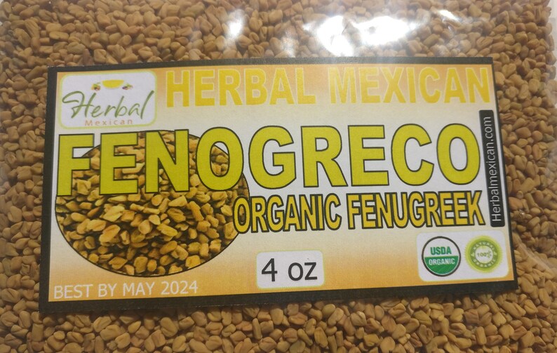 Fenogreco, Semillas de fenogreco, fenogreco Entero, Alholva Organic Fenugreek Seed Whole trigonella foenum 4oz image 4