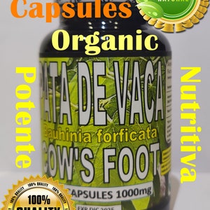 Pata de Vaca Cow's foot 100/1000mg Capsules (Pata de vaca Capsulas) Natural Organic !!!