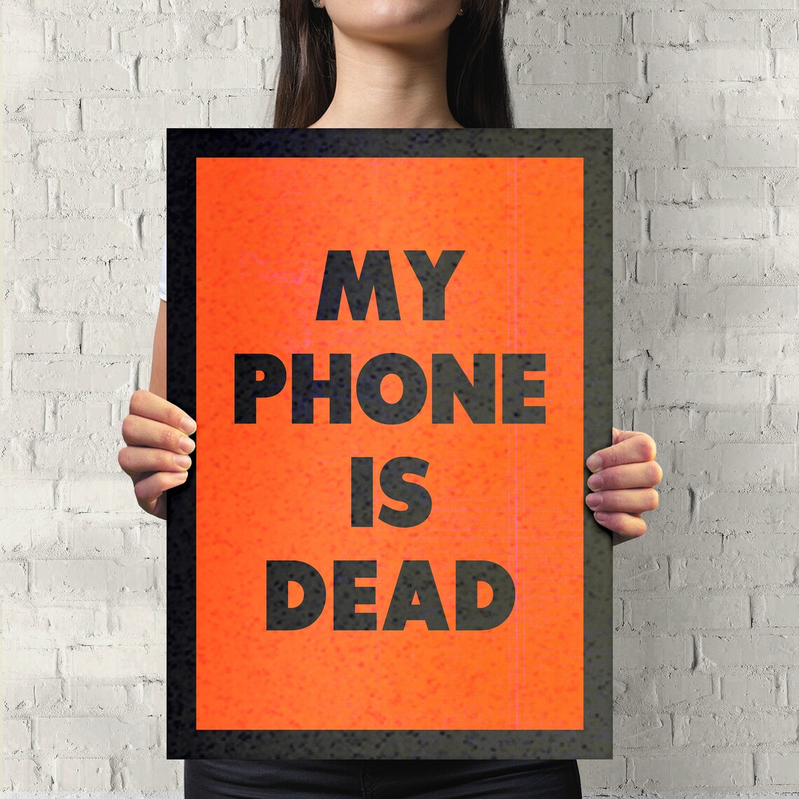 My Phone is Dead Poster Screenprint Poster Typography Art Etsy