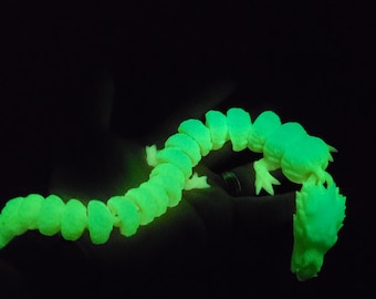 3d Articulated Dragon, Sensory Stress Fidget Toy, 3d Printed Dragon, Stress toy Glow in the dark