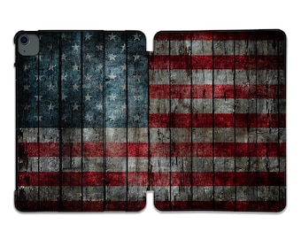 USA Flag iPad Case, Hard Plastic, Full Coverage