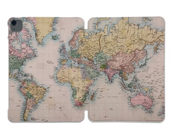 Vintage World Map iPad Case, Protective Hard Plastic