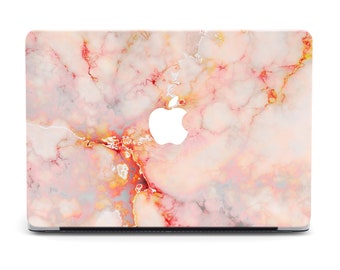 Pink Marble MacBook Case, Slim Protective Laptop Cover