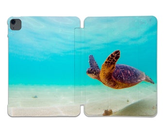 Sea Turtle iPad Case, Ocean Beach Design, Hard Plastic Cover