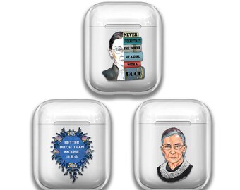 Ruth Bader Ginsburg AirPods Case, Feminist RBG Air Pods Cover