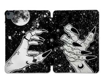 Halloween Witch Hands iPad Case - Moon & Stars Hard Cover
