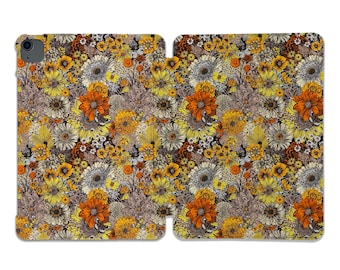 Floral iPad Case: Autumn Flowers, Protective Hard Cover
