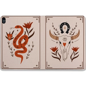 Boho Snake & Skull iPad Case with Pencil Holder