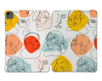 Abstract Face iPad Case, Hard Plastic Cover