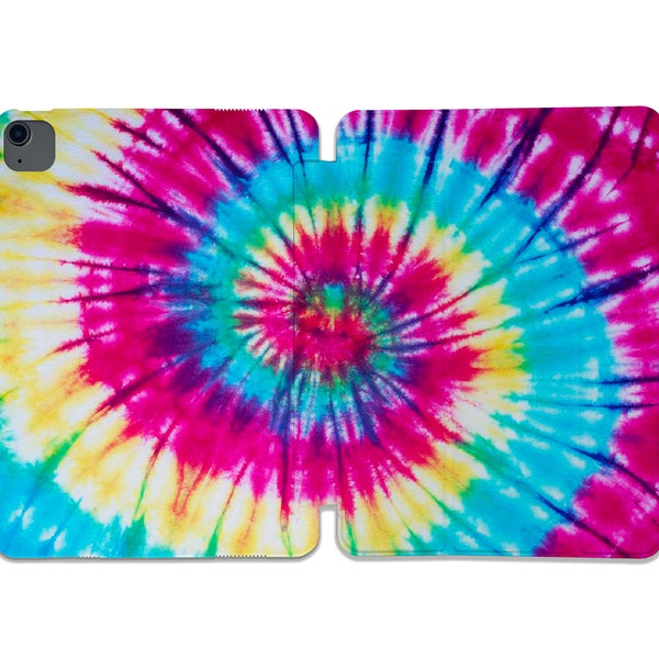 Vintage Art iPad 9.7"/10.2"/10.5"/11in case Retro Tie Dye iPad Air 4 5 iPad mini 6/5 Hippie iPad Pro Pink 2021/Yellow 2020/Blue 2019 Red