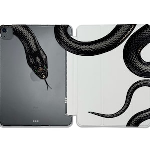 Black Snake iPad 10.2 inch Case Art iPad 9.7 case iPad 12.9 case 2020 2021 Case Animal iPad Air 3 4 5 case iPad Mini case Aesthetic iPad 5