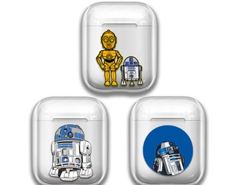 R2D2 Star Wars AirPods Case, Clear Silicone Protective Cover