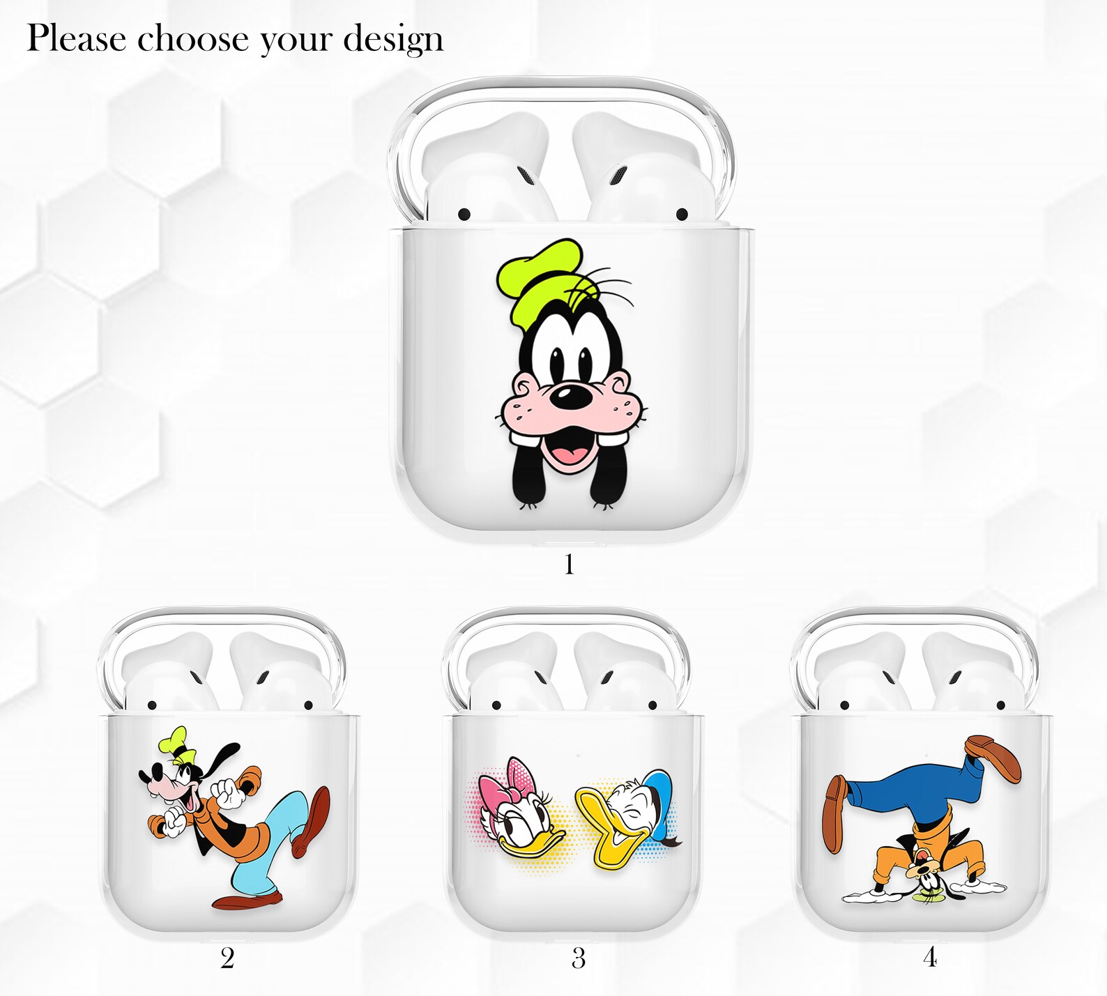 Disney AirPods case Clear Goofy AirPods cover Donald Duck Etsy