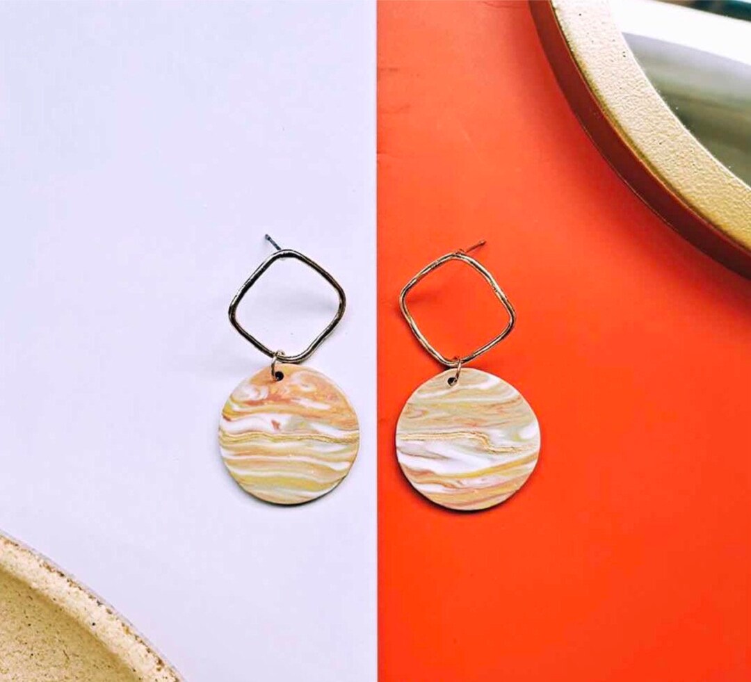 Ceramic Earrings Rounddrop Ceramic Earrings Dangle Ceramic Etsy