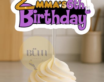Custom name Hannah Montana Cupcake toppers with Acrylic Rods 12-36PC for kids birthday parties