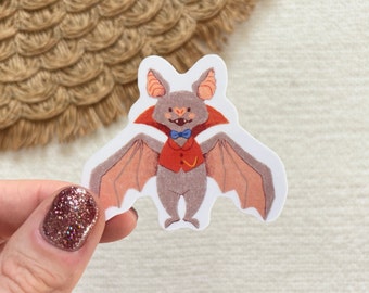 Vampire Bat in a Costume as Dracula spooky cute Halloween vinyl sticker