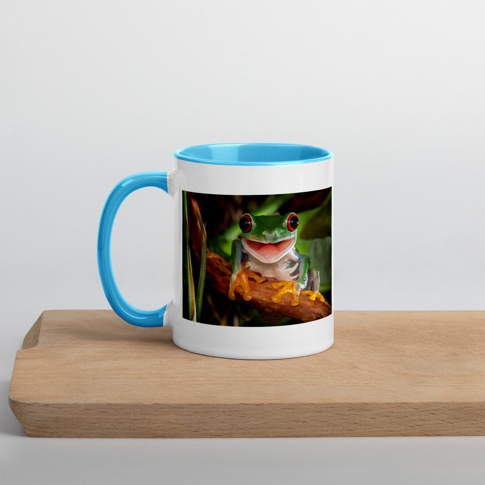 Frog Mug With Colour Inside Gift for Frog Lover Amphibian - Etsy UK