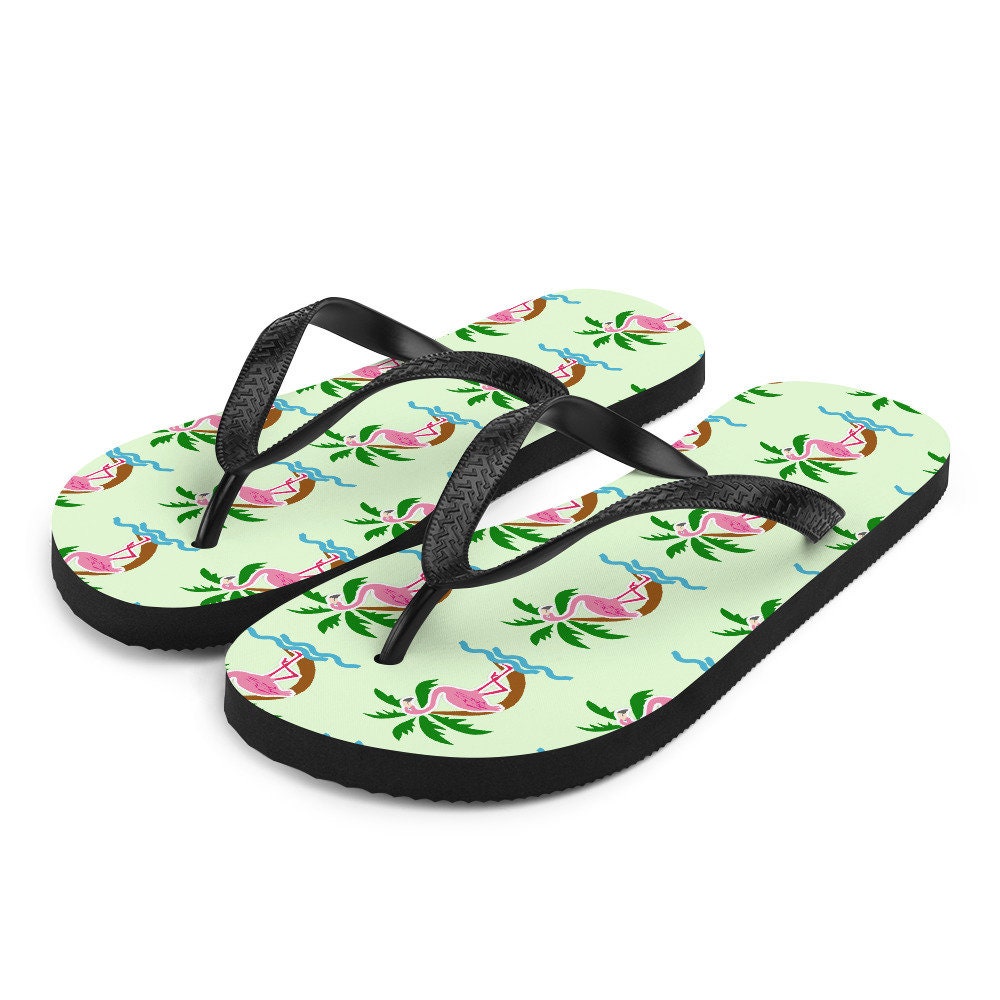 Flamingo Flip-flops Cute Unisex Summer Sandals Beachwear for - Etsy