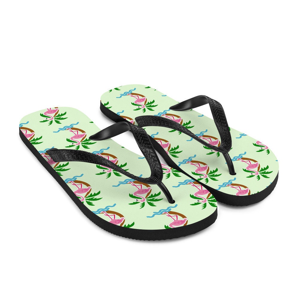 Flamingo Flip-flops Cute Unisex Summer Sandals Beachwear for - Etsy