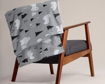 Polar Bear Throw Blanket, Winter Warmer, Cozy Blanket, Soft Throw, Soft Blanket