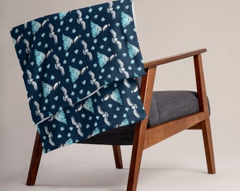 Arctic Birds Throw Blanket, Blanket for Bird Lovers, Soft Blanket
