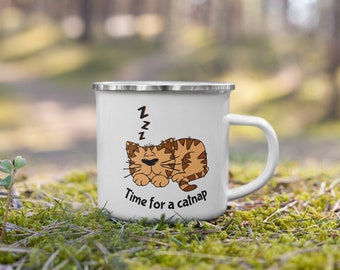 Time for a Catnap Enamel Mug