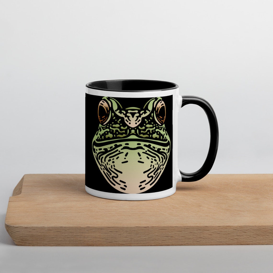Frog Mug With Colour Inside, Frog Gift, Amphibian Mug, Amphibian Gift
