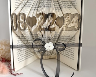 Valentine-Wedding-Engagement Date – Personalized Folded Book Art, Anniversary Gift for Couple